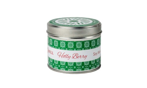Holly Berry Tin Candle